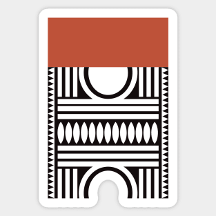 Modern Afrocentric Abstract Terracotta Ethnic Sticker